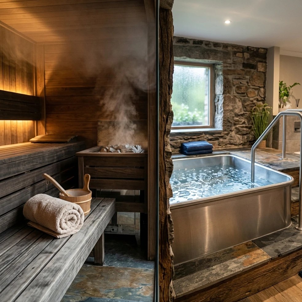 Peer-reviewed evidence on cold-water immersion and sauna for recovery: Roberts 2015 J Physiol muscle blunting, Fyfe 2019, Laukkanen 2015 JAMA mortalit