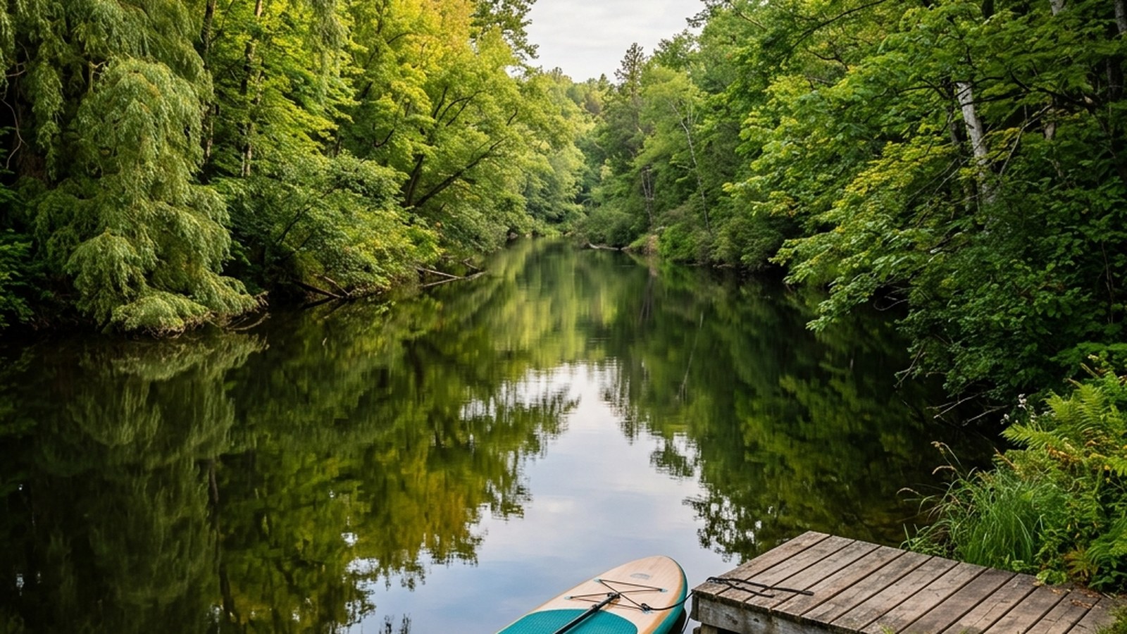 Hyper-local guide to SUP on the Nottawasaga River. Why the river is a better technique-training surface than the bay on windy days, the specific launc
