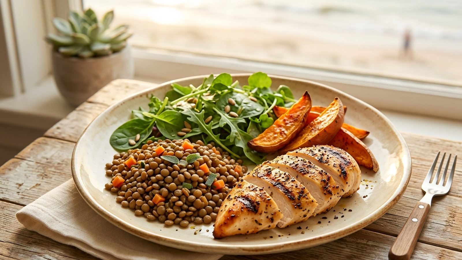 High-quality protein and fitness supplements in a bright, modern setting